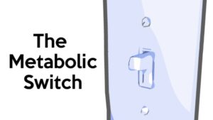 A cartoon graphic of a light switch is shown next to black text that reads, "The Metabolic Switch."